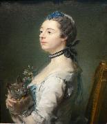 Jean-Baptiste Perronneau Portrait of Magdaleine Pinceloup de la Grange, nee de Parseval oil painting on canvas
